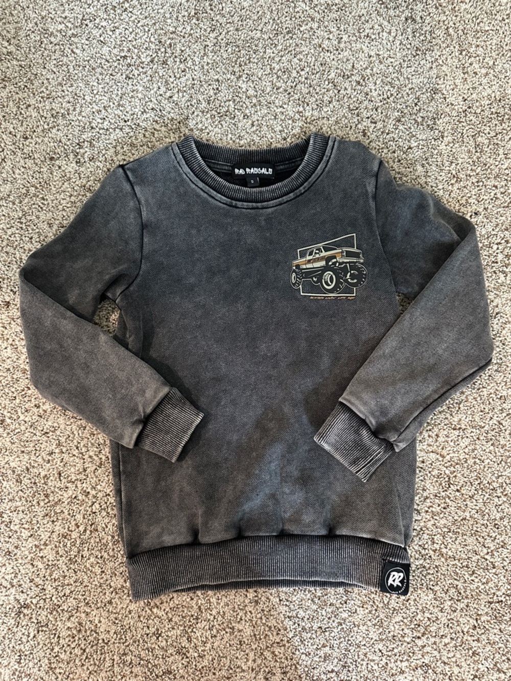 Rad Rascal Crewneck Sweatshirt with Truck Graphic - 5T